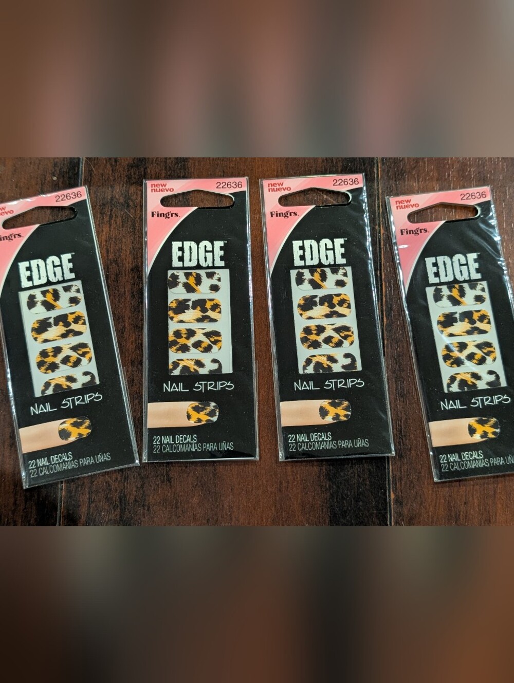 🦋 4 New EDGE Leopard Print Nail Strips